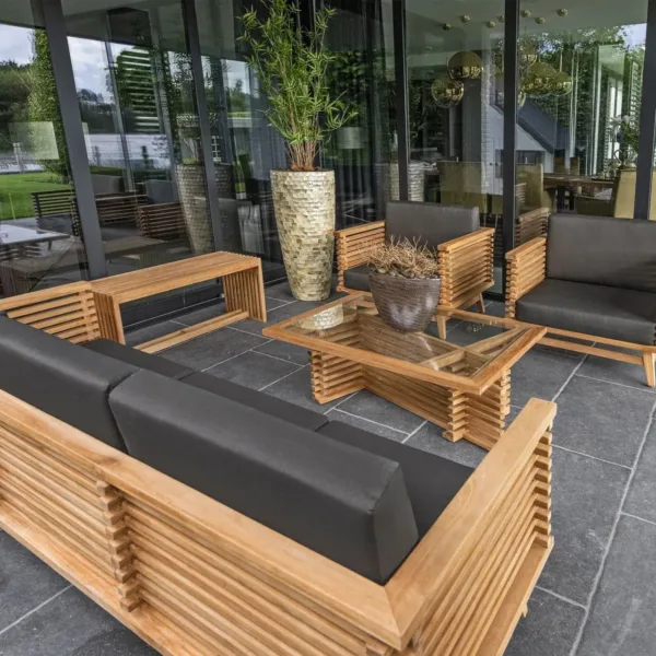 Teak loungeset Riverside fauteuil incl. kusses 2
