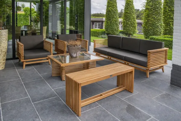 Teak loungeset Riverside fauteuil incl. kusses 3