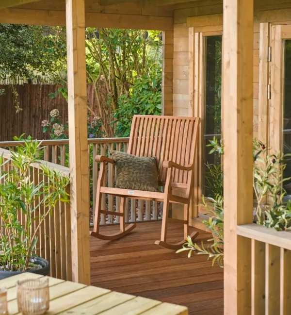Teak schommelstoel 1