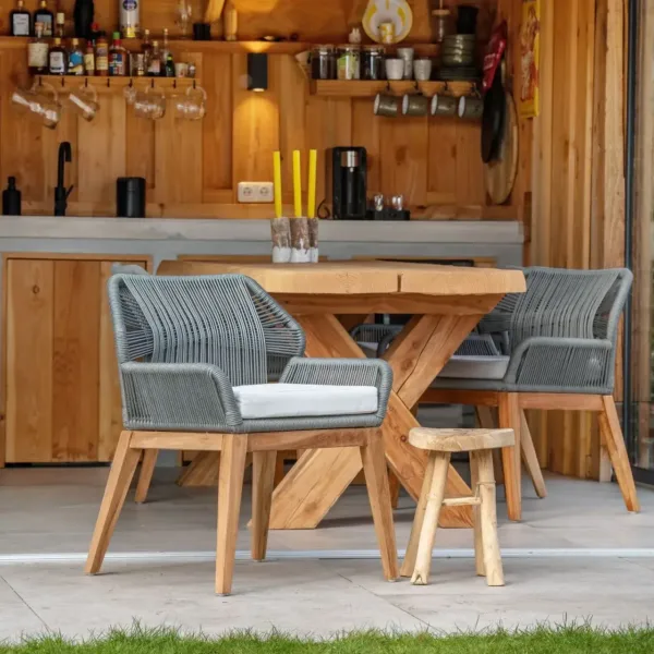 Teak stoel Granada met kussen (set van 2 stoelen) 2