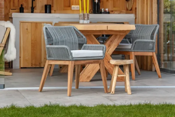 Teak stoel Granada met kussen (set van 2 stoelen) 3