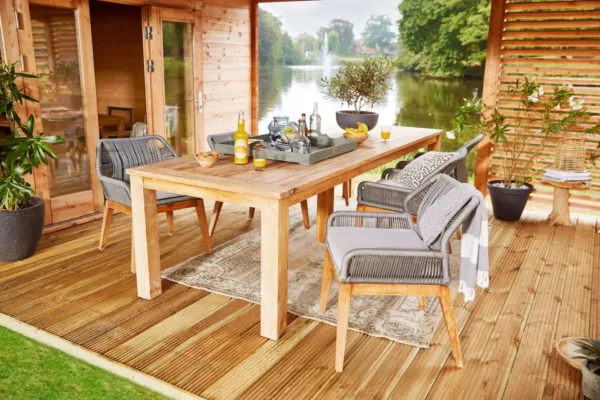 Teak stoel Granada met kussen (set van 2 stoelen) 5