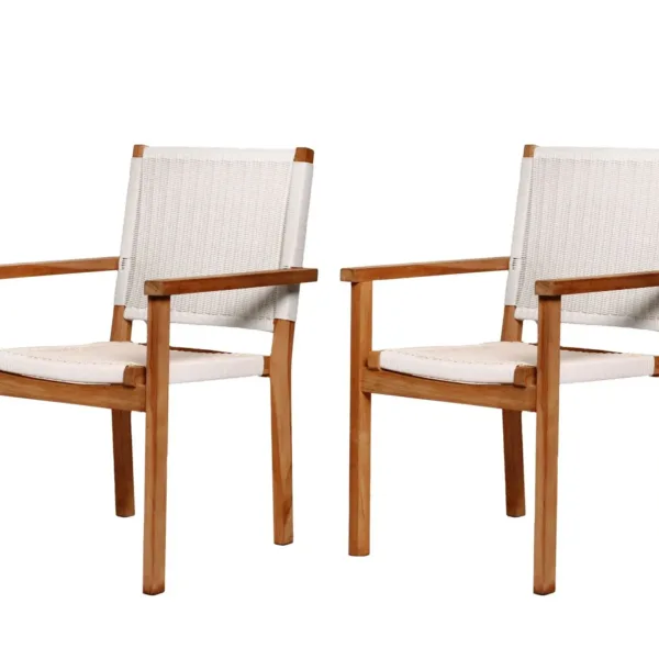 Teak tuinstoel Riau (set van 2 stoelen) 3