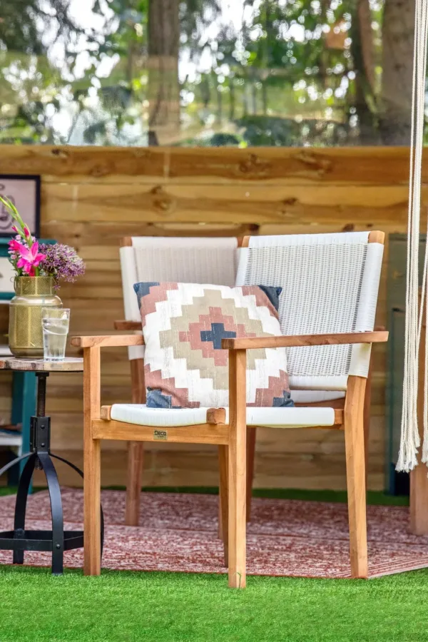 Teak tuinstoel Riau (set van 2 stoelen) 1