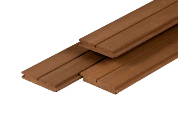 Thermoline thermisch gemodificeerd Ayous dubbel rhombusprofiel, geschaafd 2,1 x 11,5 x 245 cm 1