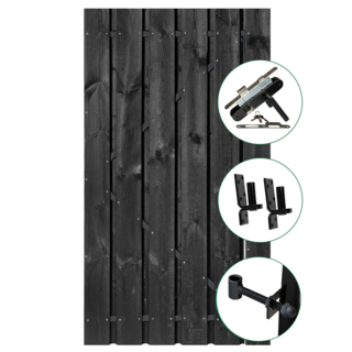 Tuindeur Privacy grenen zwart 90cm 1