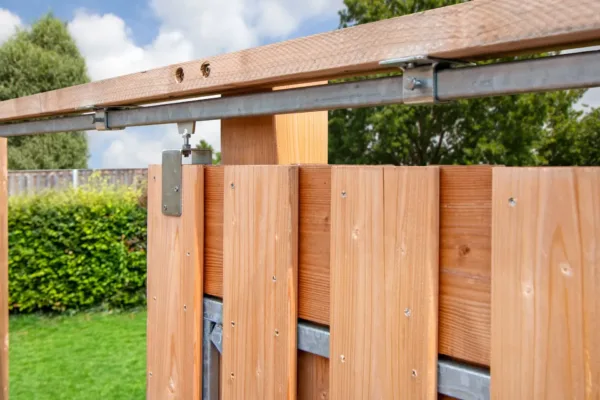 Tuindeur schuifsysteem Red Class Wood H195 x 130 cm 2