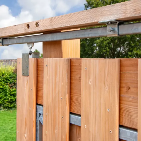 Tuindeur schuifsysteem Red Class Wood H195 x 130 cm 2