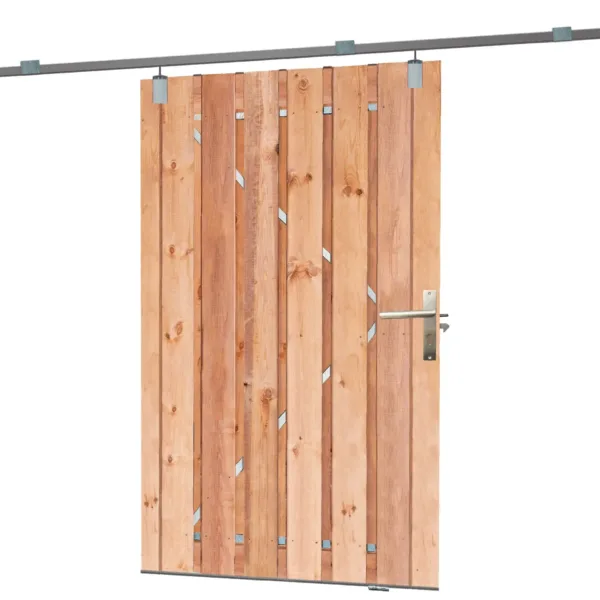 Tuindeur schuifsysteem Red Class Wood H195 x 130 cm 1