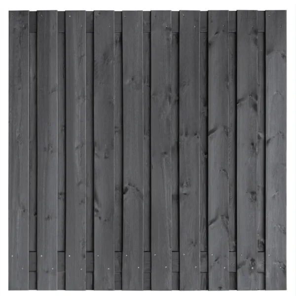 Tuinscherm grenen zwart geïmpregneerd, 21-planks (19 + 2) Hengelo 180 x 180 cm 1
