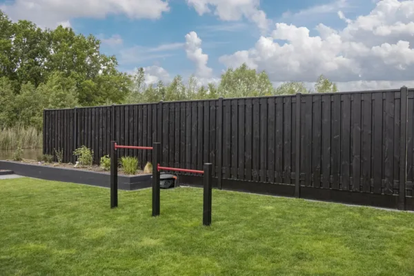 Tuinscherm grenen zwart gespoten 21-planks (19 + 2) Stuttgart 180 x 180 cm 4
