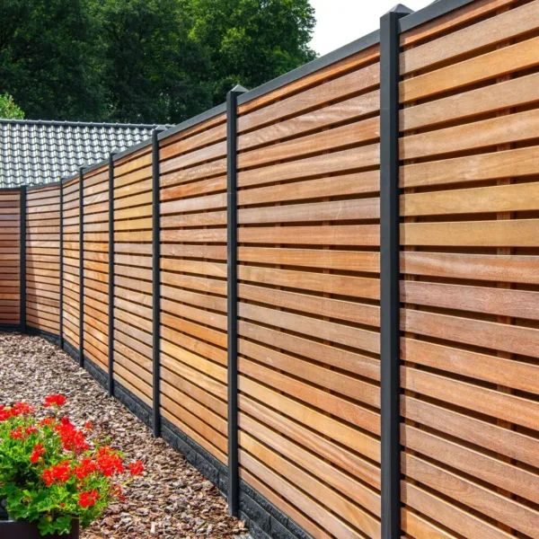 Tuinscherm hardhout Bangkirai kunstmatig gedroogd Prinsenbeek 180 x 180cm 2