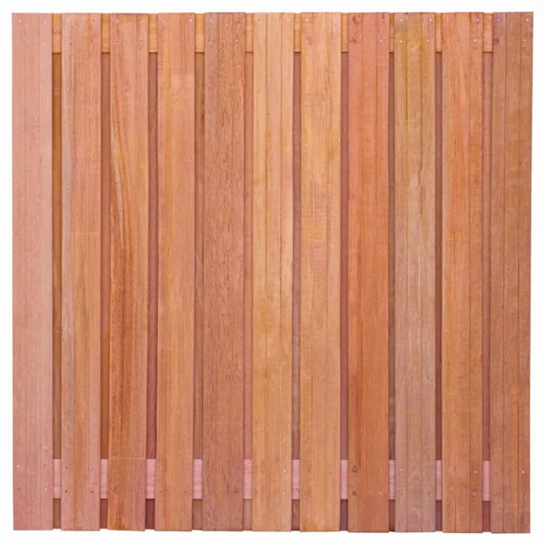 Tuinscherm hardhout kunstmatig gedroogd 23-planks (21 + 2) Hoorn 180 x 180 cm 1