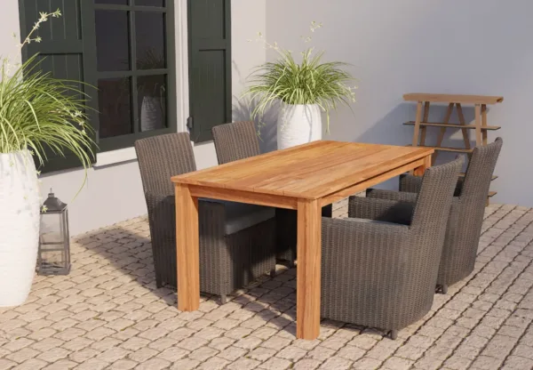 Tuintafel teak 300 x 100 cm solide rustiek 2