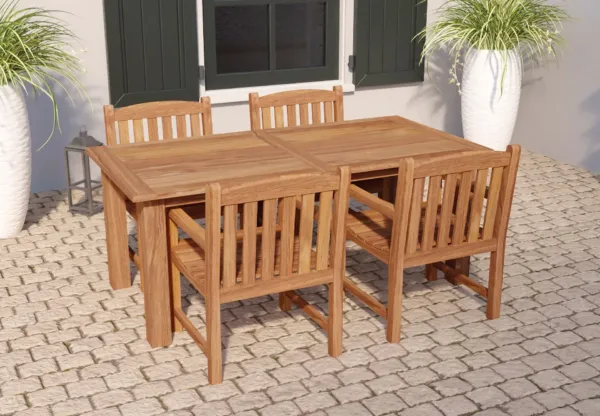 Tuintefel teak 180 x 90 cm solide modern 2