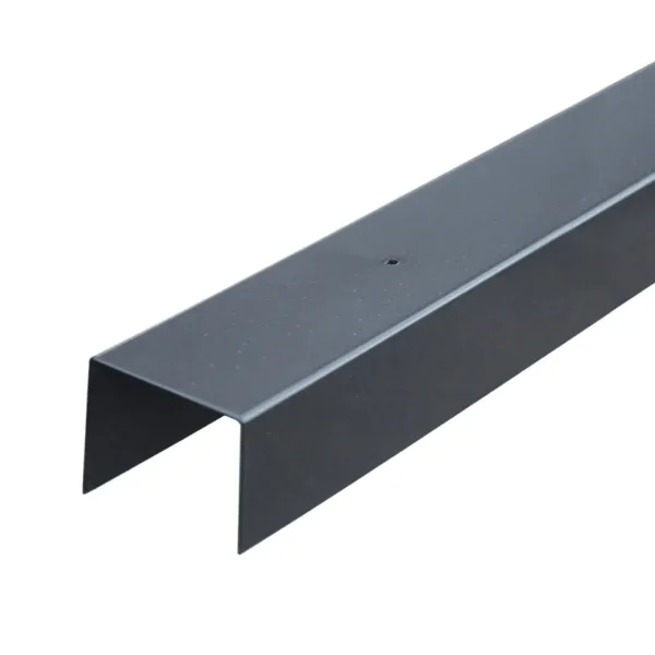 Verzinkte afdeklijst 50 mm U-profiel 180 cm (3-planks) zwart 1