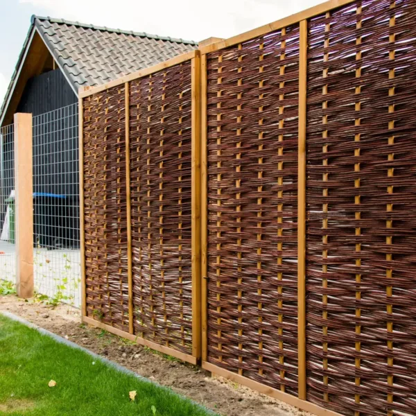 Wilgenteenscherm met houten lijst H180 x B180 cm 3