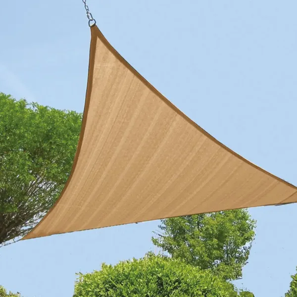 Zonnezeil 3-hoek 4,2 x 4,2m zandbeige 1