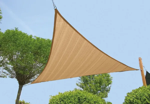 Zonnezeil 3-hoek 5,5 x 5,5m zandbeige 1